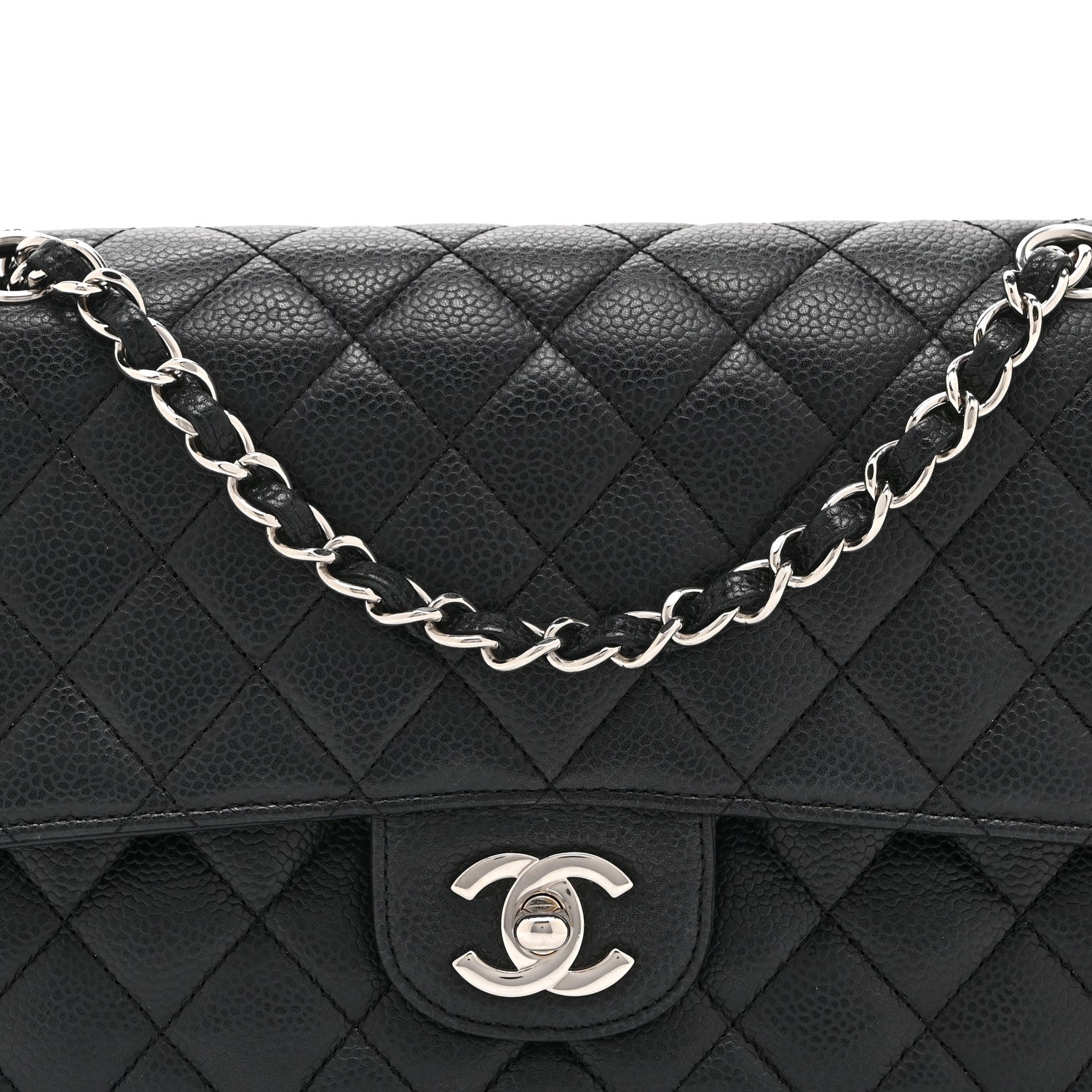 Chanel Caviar Quilted Medium Double Flap Black 8 of 10