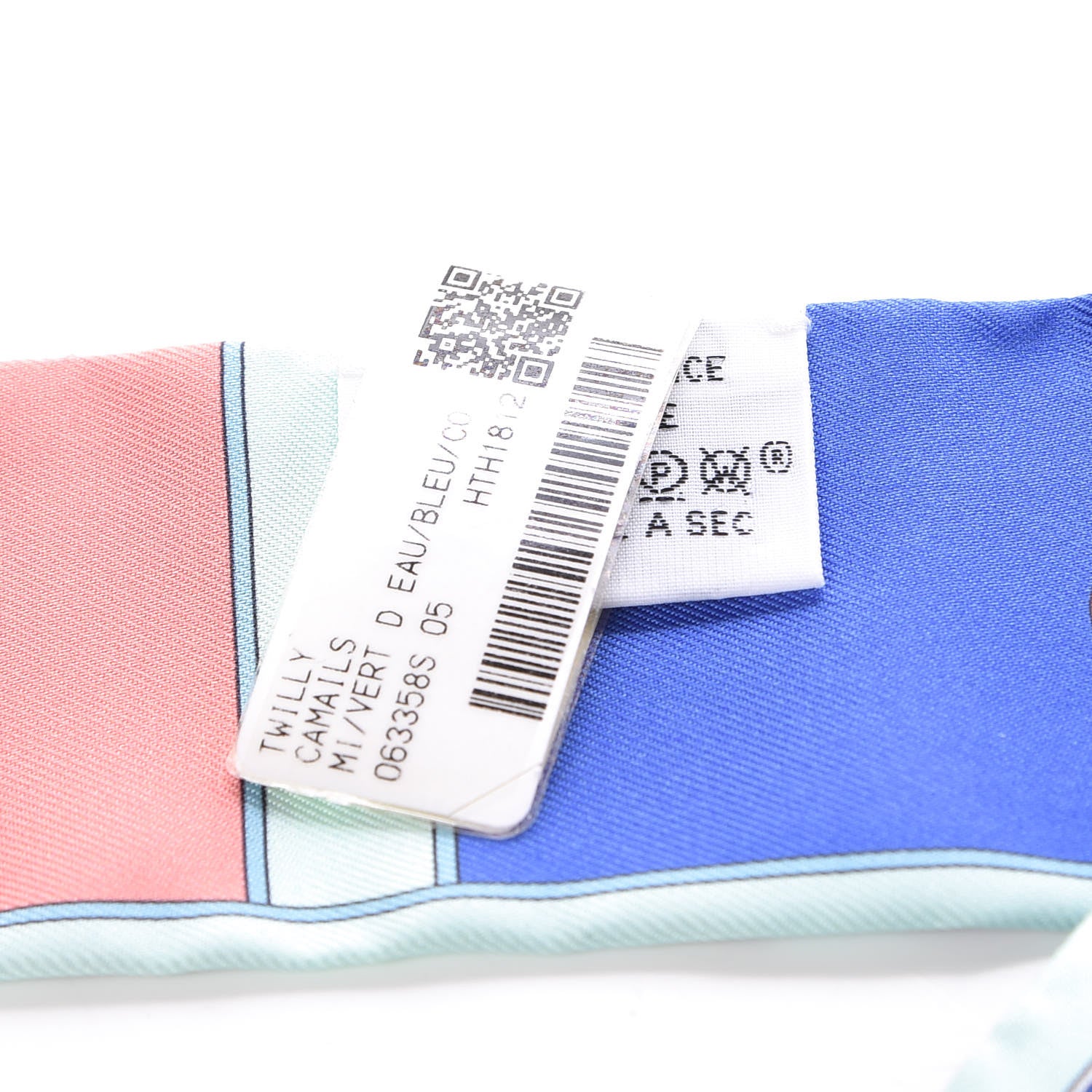 Hermes Silk Camails Twilly Vert D'eau Bleu Corail 3 of 5