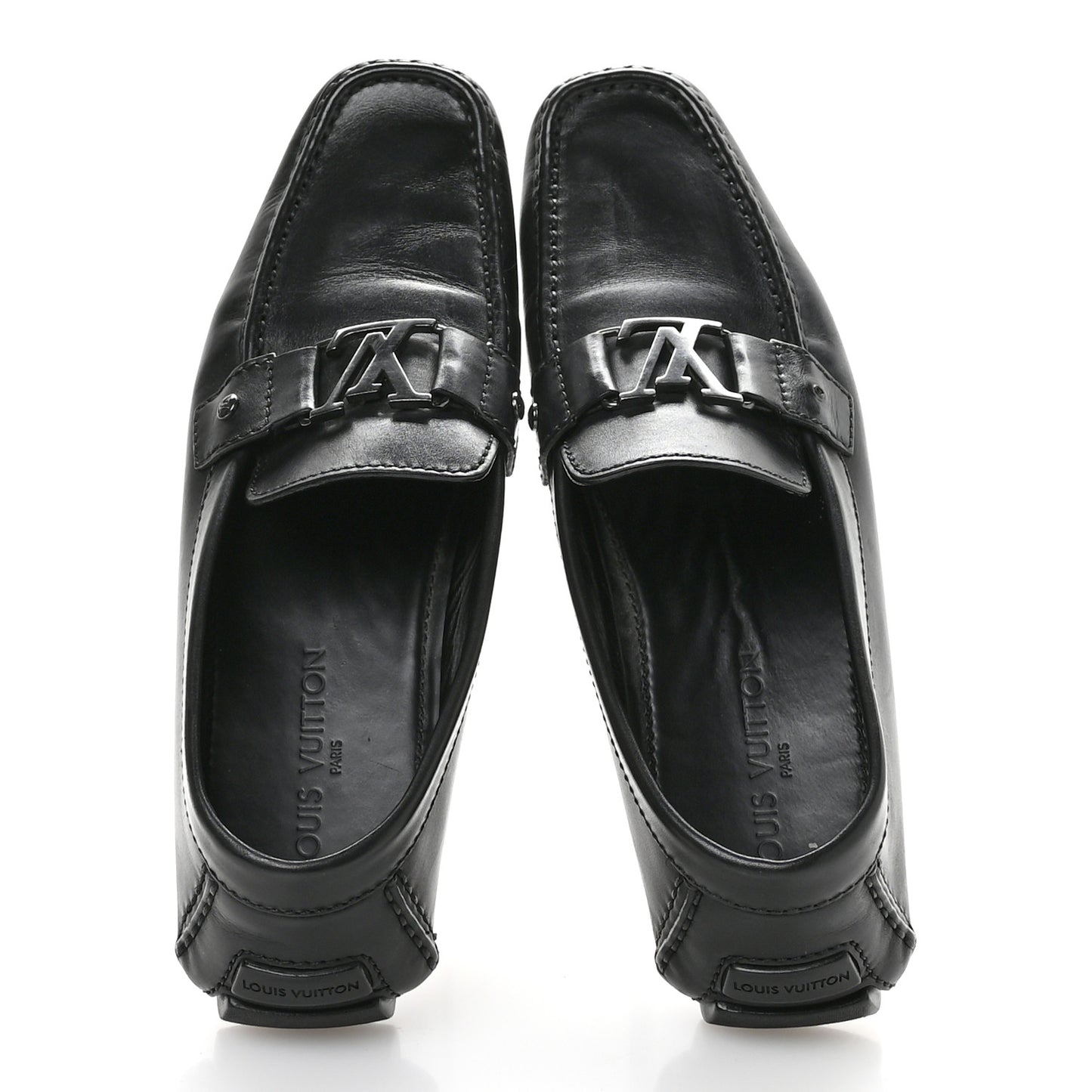 Calfskin Mens Monte Carlo Car Shoe Moccasin Loafers 10.5 Black
