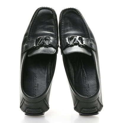 Louis Vuitton Calfskin Mens Monte Carlo Car Shoe Moccasin Loafers 10.5 Black 2 of 11