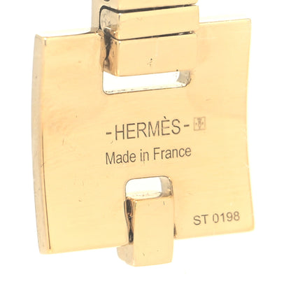 Hermes Gold Plated Lacquered Eileen Pendant Necklace Bleu Pastel 5 of 5