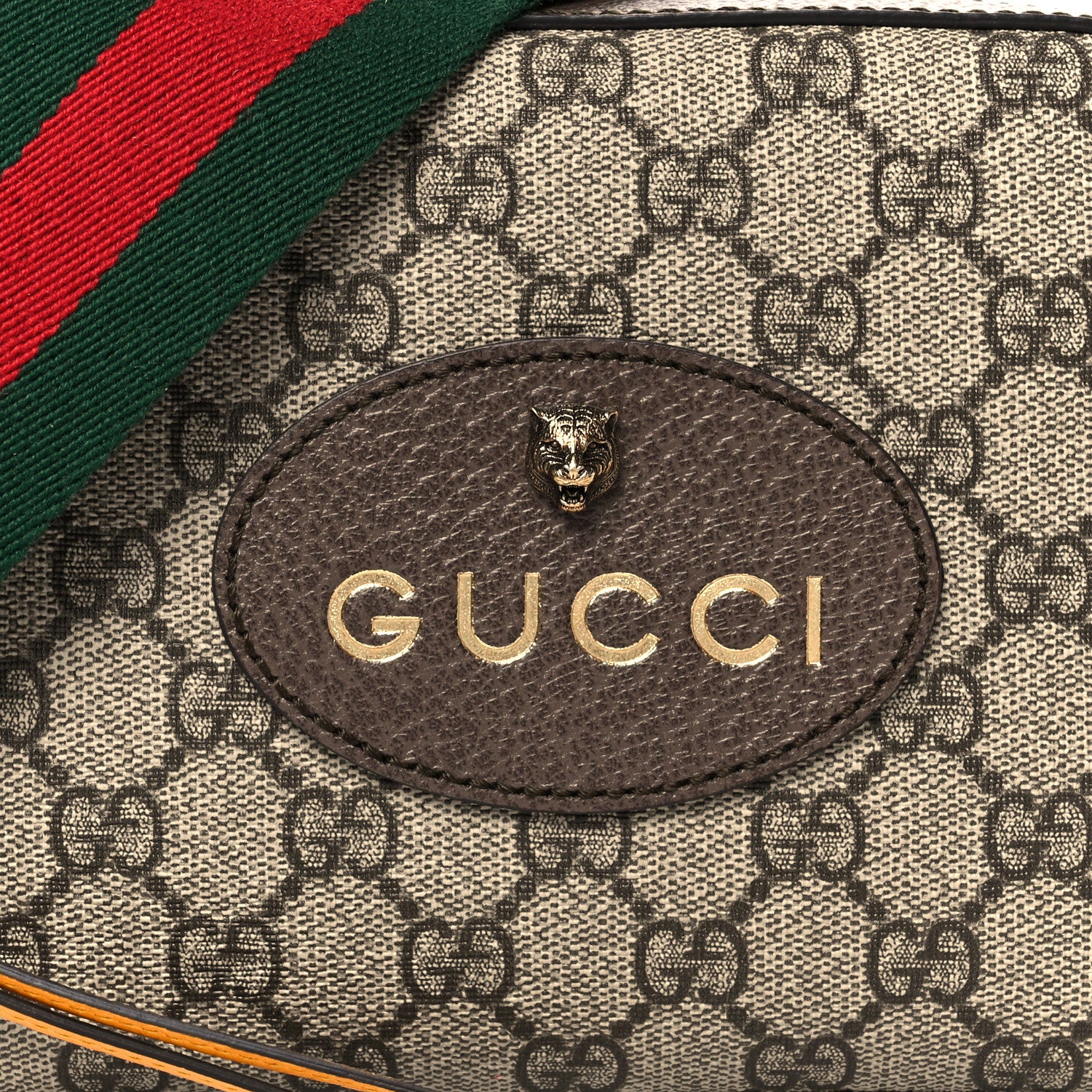 Gucci GG Supreme Monogram Web Neo Vintage Shoulder Bag Beige New Acero Crop 9 of 11