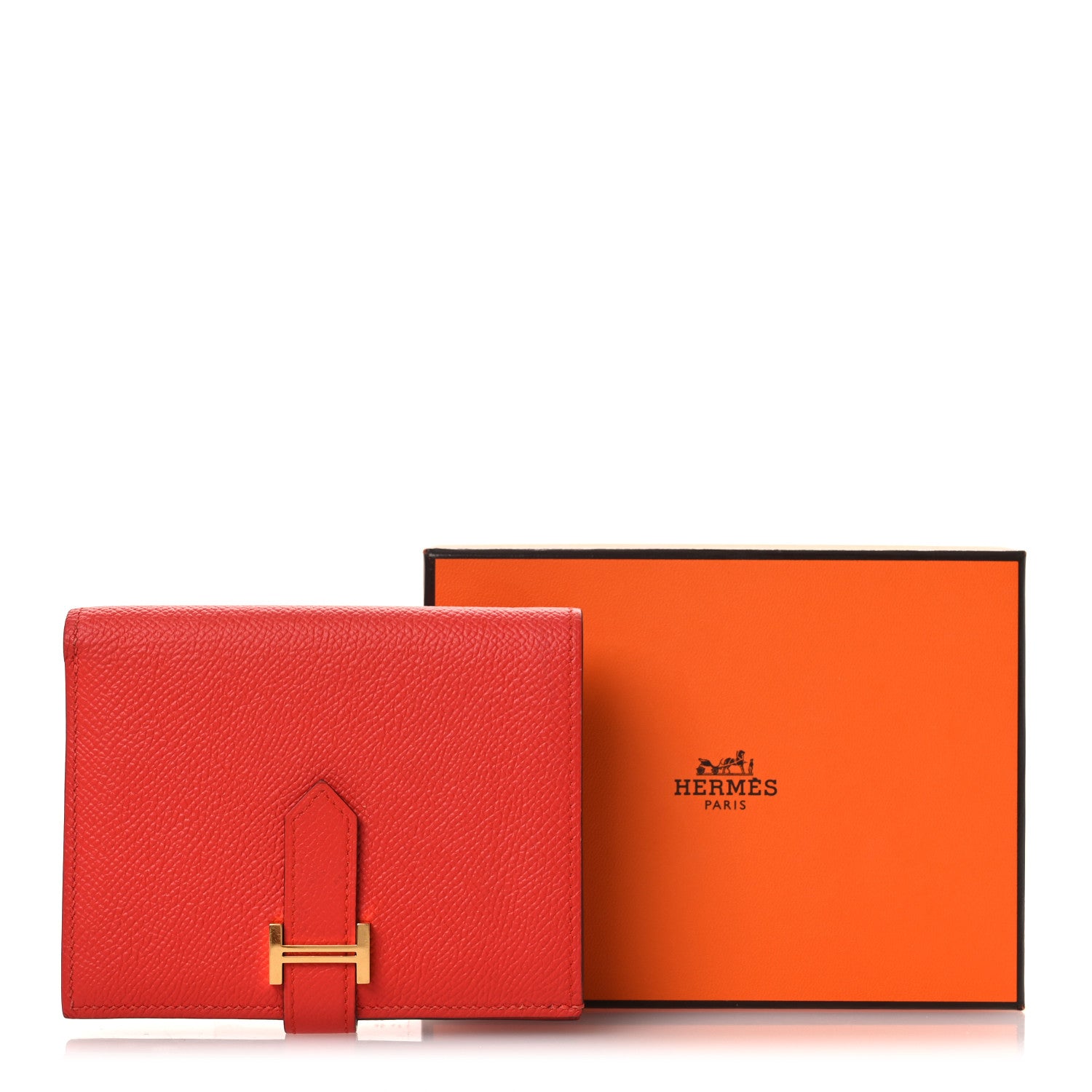 Hermes Epsom Bearn Compact Wallet Rouge Tomate 8 of 8