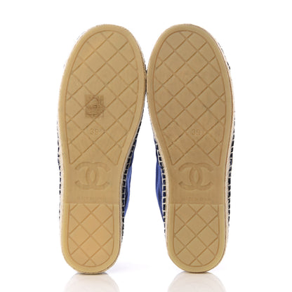 Chanel Velvet Logo Espadrilles 39 Navy Black 5 of 10