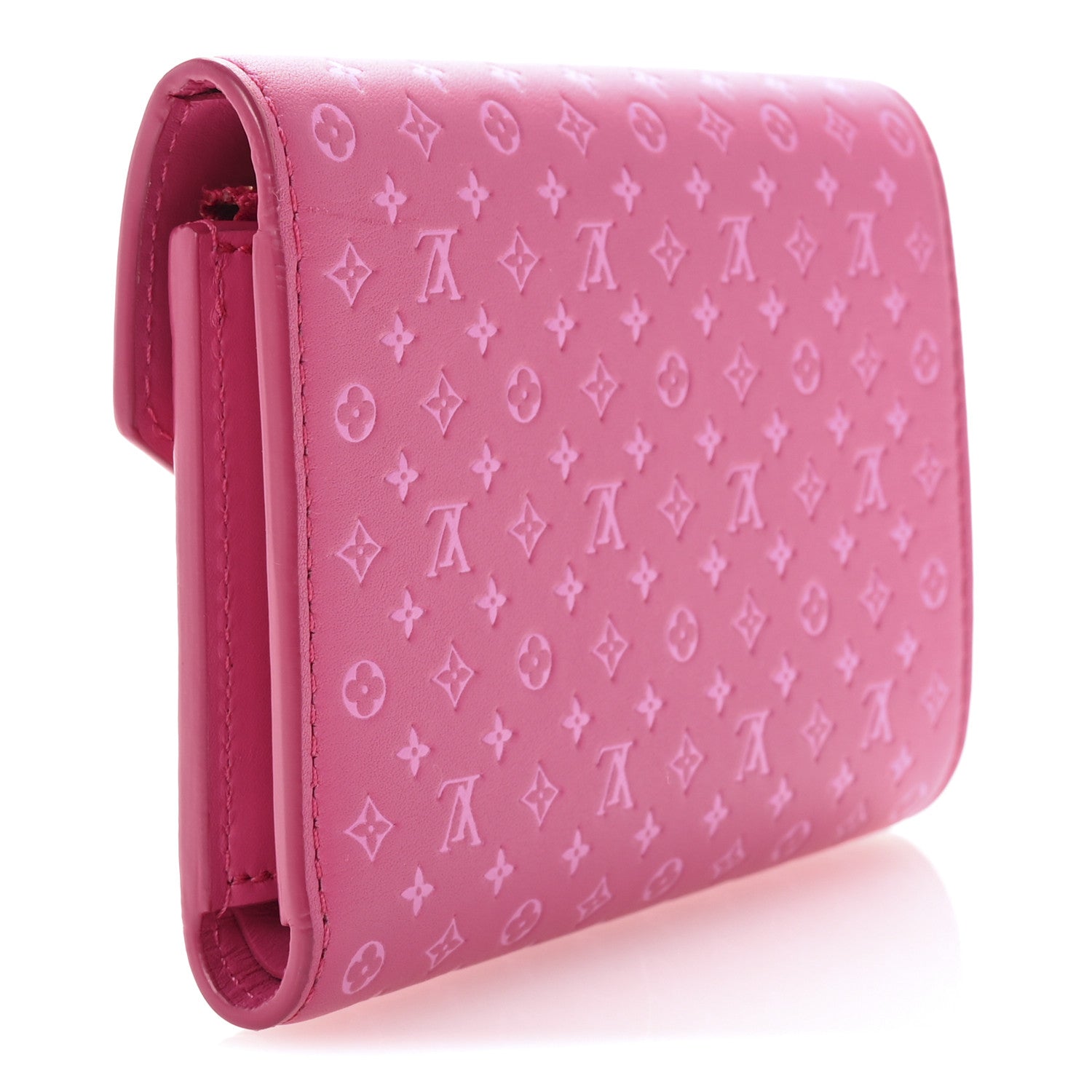 Louis Vuitton Calfskin Nanogram Embossed Victorine Wallet Rose 3 of 6