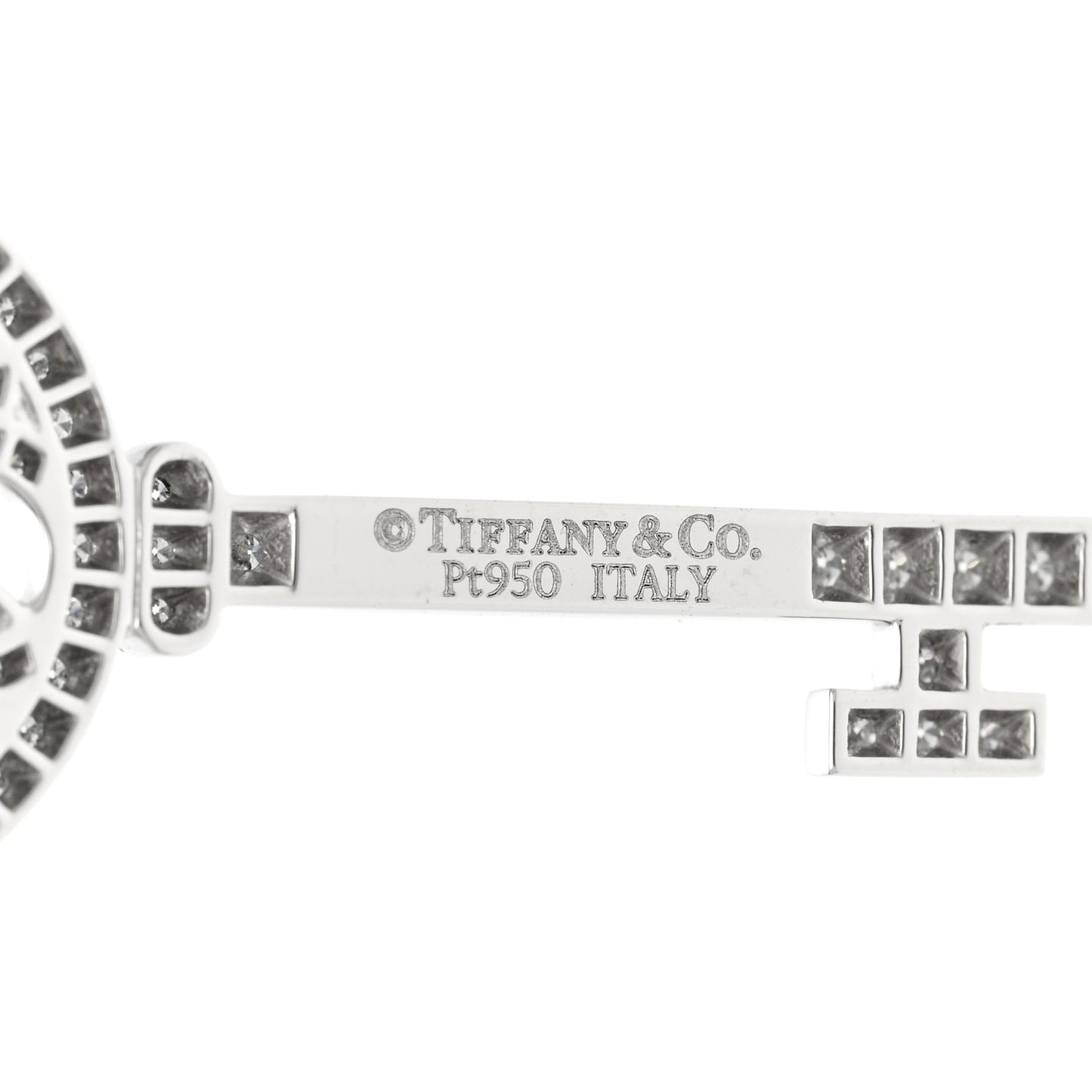 Platinum Diamond Small Bubbles Key Pendant