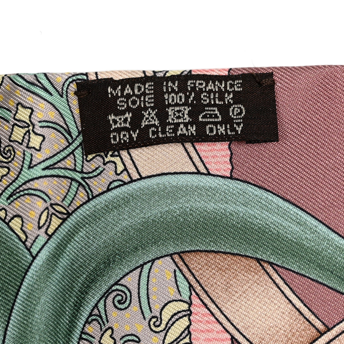 Silk Grand Manege Fleuri Twilly Bois De Rose Vert Amande Beige