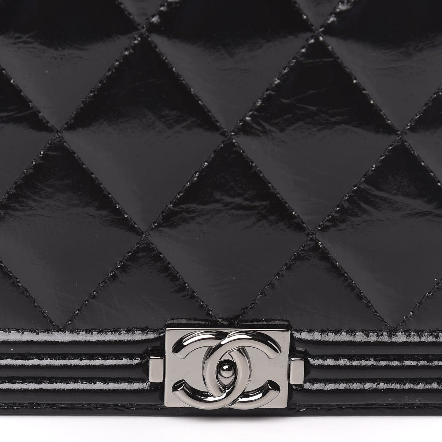 Glazed Calfskin Calfskin Quilted Boy Wallet On Chain WOC Black