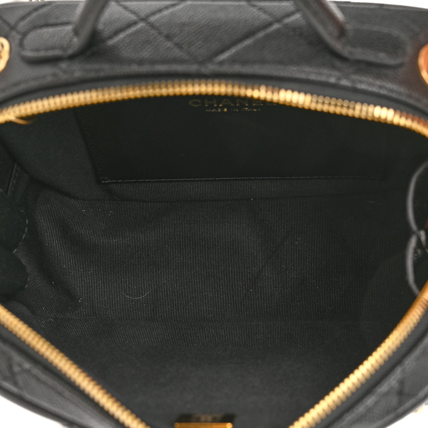 Chanel Caviar Quilted CC Small Top Handle Vanity Case Black 5 of 10