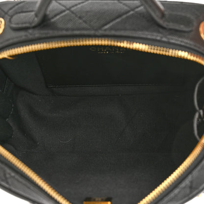 Chanel Caviar Quilted CC Small Top Handle Vanity Case Black 5 of 10