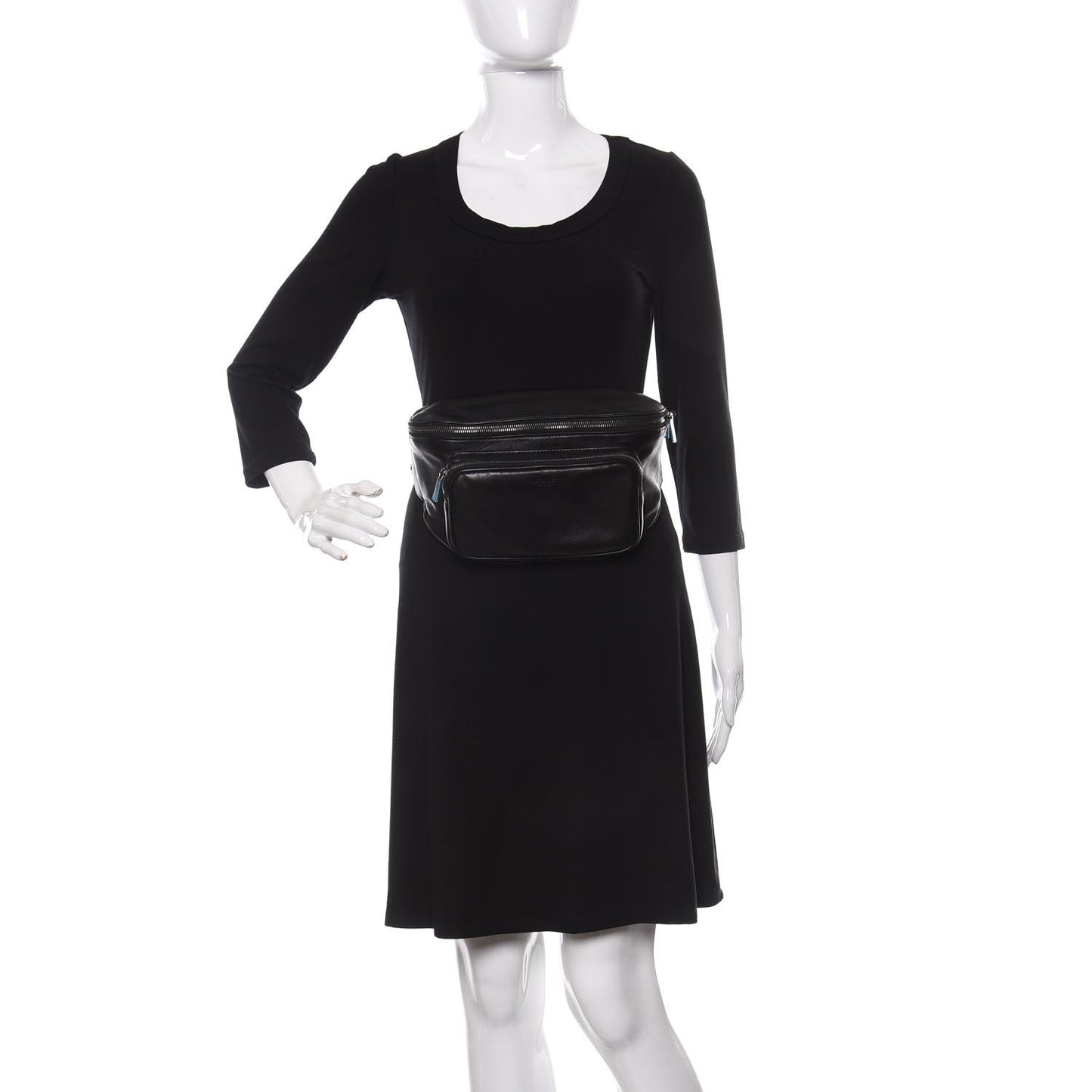 Lambskin Subway Belt Bag Black