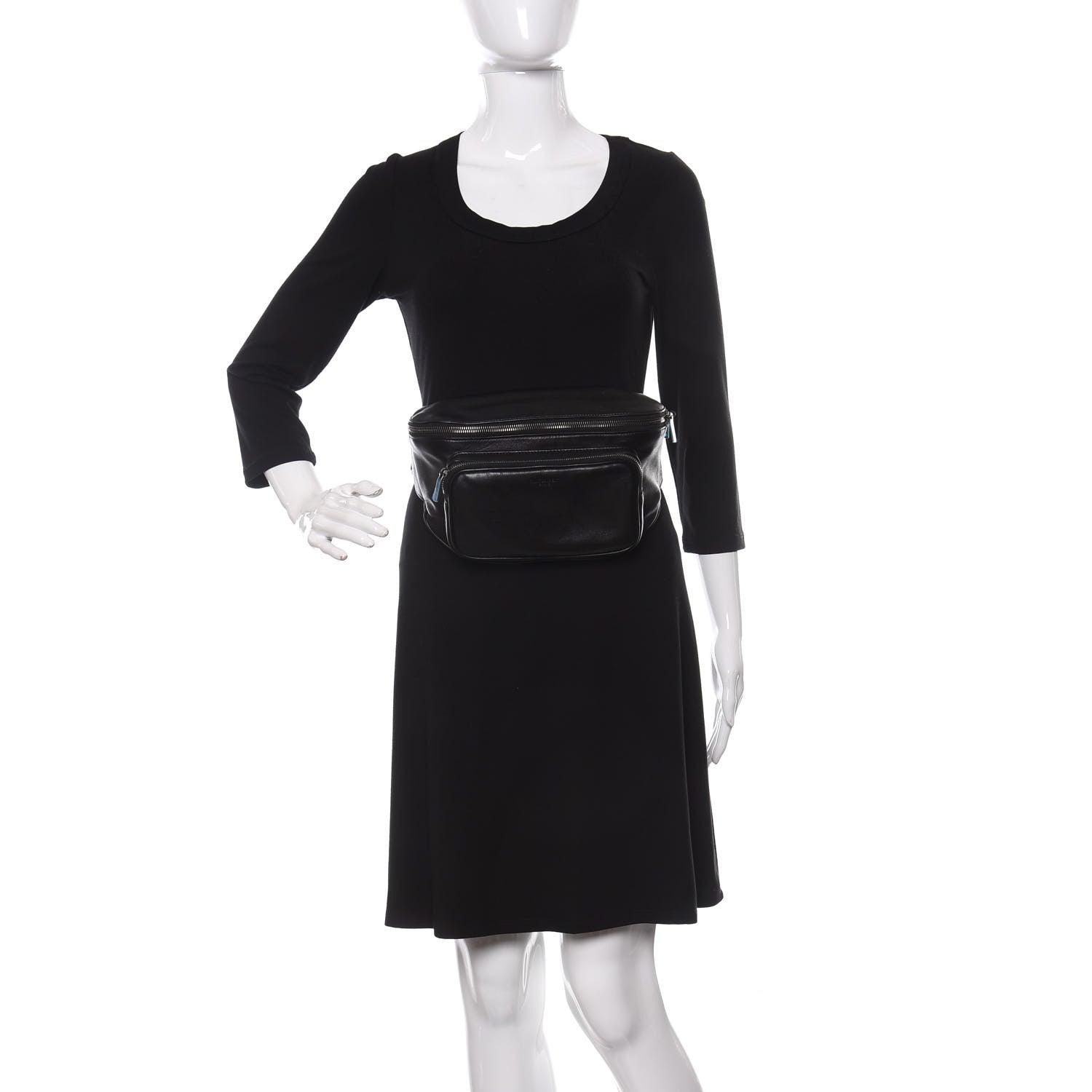 Saint Laurent Lambskin Subway Belt Bag Black 2 of 10