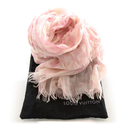 Louis Vuitton Cashmere Silk Damier Alize Stole Pink 5 of 5