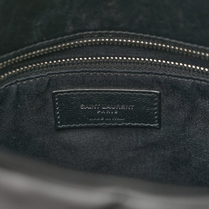 Saint Laurent Lambskin Quilted Medium Loulou Puffer Monogram Chain Satchel Black 6 of 10