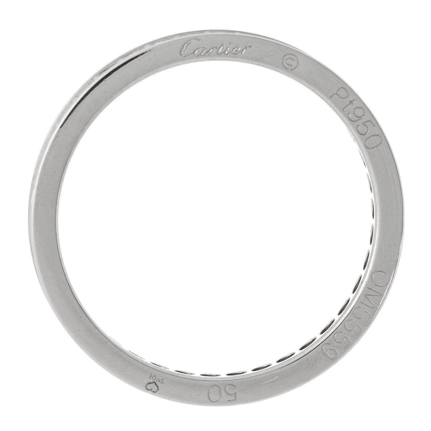 Cartier Platinum Diamond 2.4mm Ballerine Wedding Band Ring 50 5.25 4 of 5