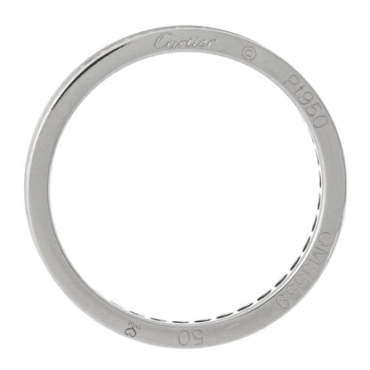 Cartier Platinum Diamond 2.4mm Ballerine Wedding Band Ring 50 5.25 4 of 5