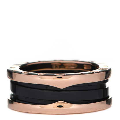 Bulgari 18K Rose Gold Black Ceramic B.Zero1 Two-Band Ring 53 6.25 3 of 6