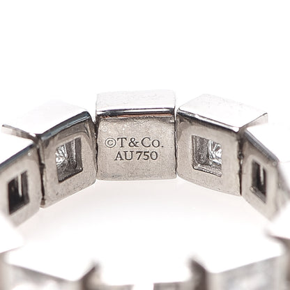 Tiffany 18K White Gold Diamond T Line Band Ring 47 4.25 4 of 5