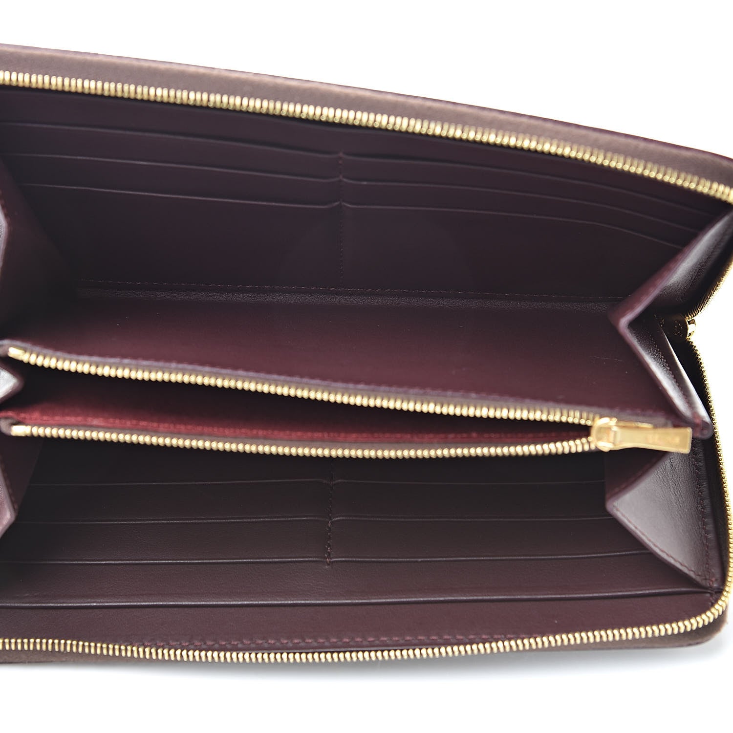 Celine Lambskin Large Zip Around Multifunction Wallet Wine Abyss Blue 5 of 9
