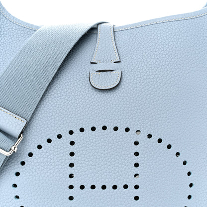 Hermes Taurillon Clemence Evelyne III PM Bleu Lin 8 of 10