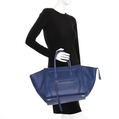 Celine Supple Calfskin Medium Phantom Luggage Indigo 2 of 7