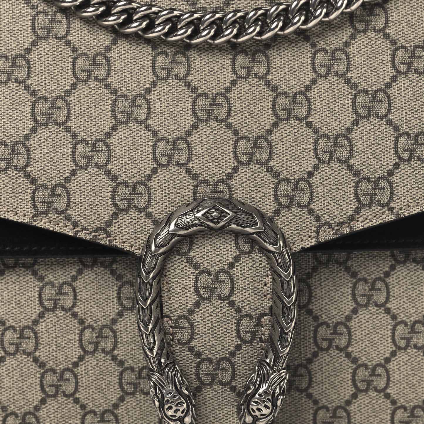 GG Supreme Monogram Medium Dionysus Shoulder Bag Black