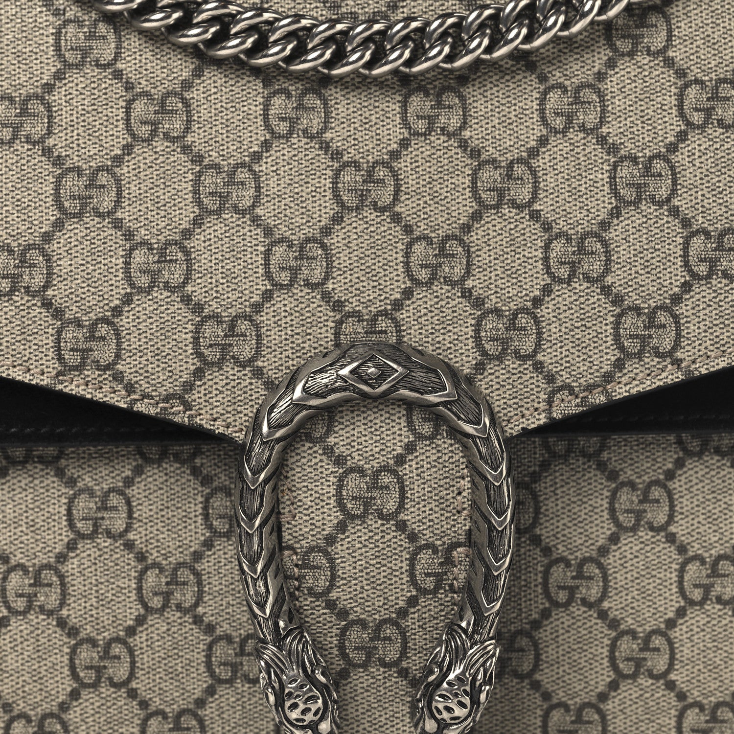 Gucci GG Supreme Monogram Medium Dionysus Shoulder Bag Black 8 of 11