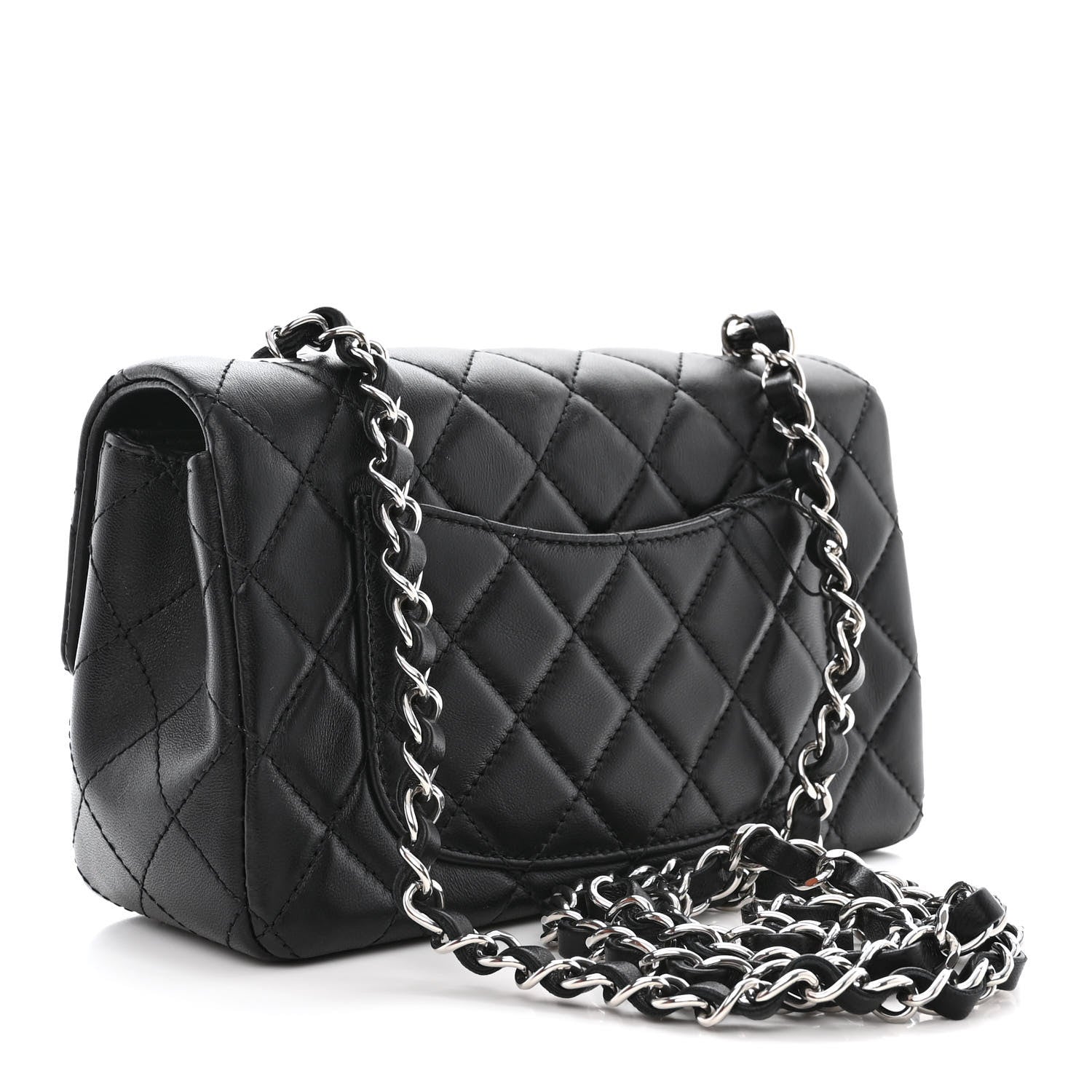 Chanel Lambskin Quilted Mini Rectangular Flap Black 3 of 12