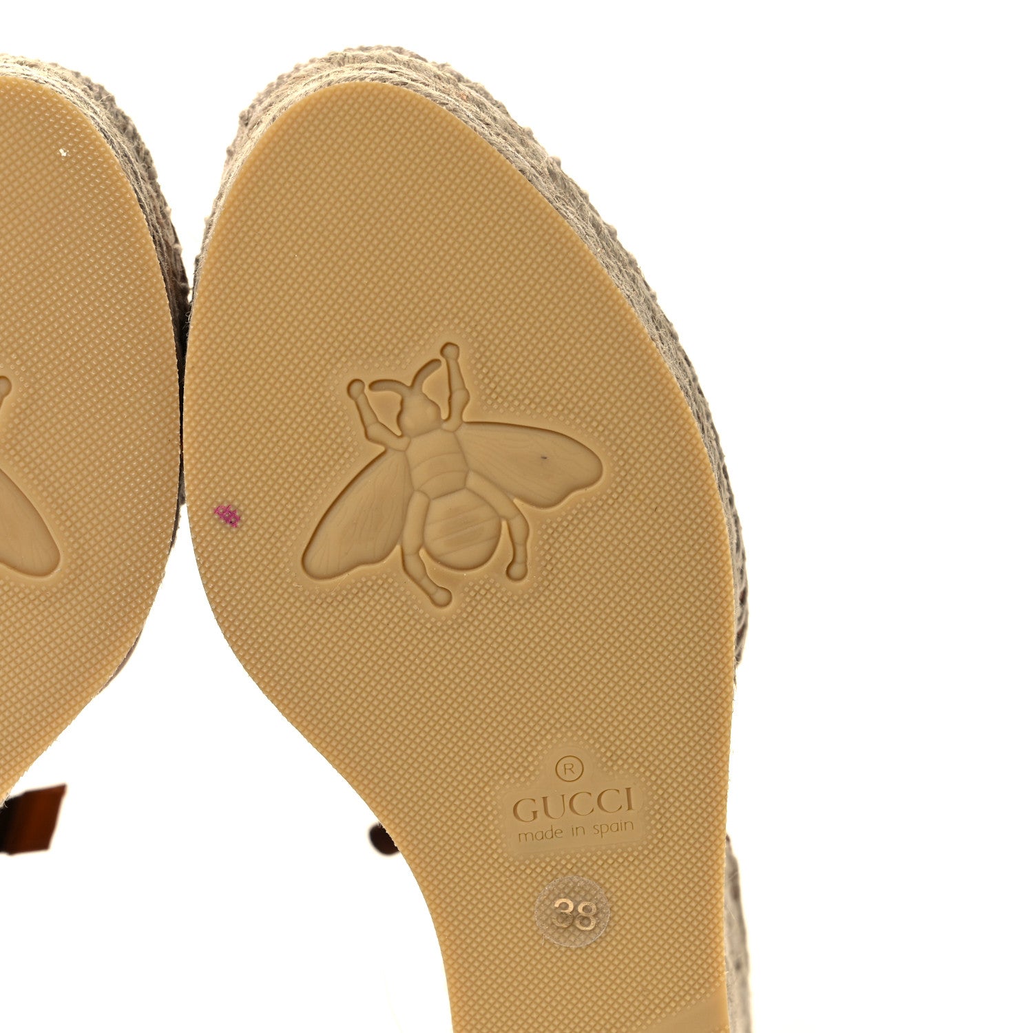 Gucci Nappa Matelasse GG Marmont Ankle Wrap Platform 35/120mm Espadrille Wedges 38 Cognac 9 of 10
