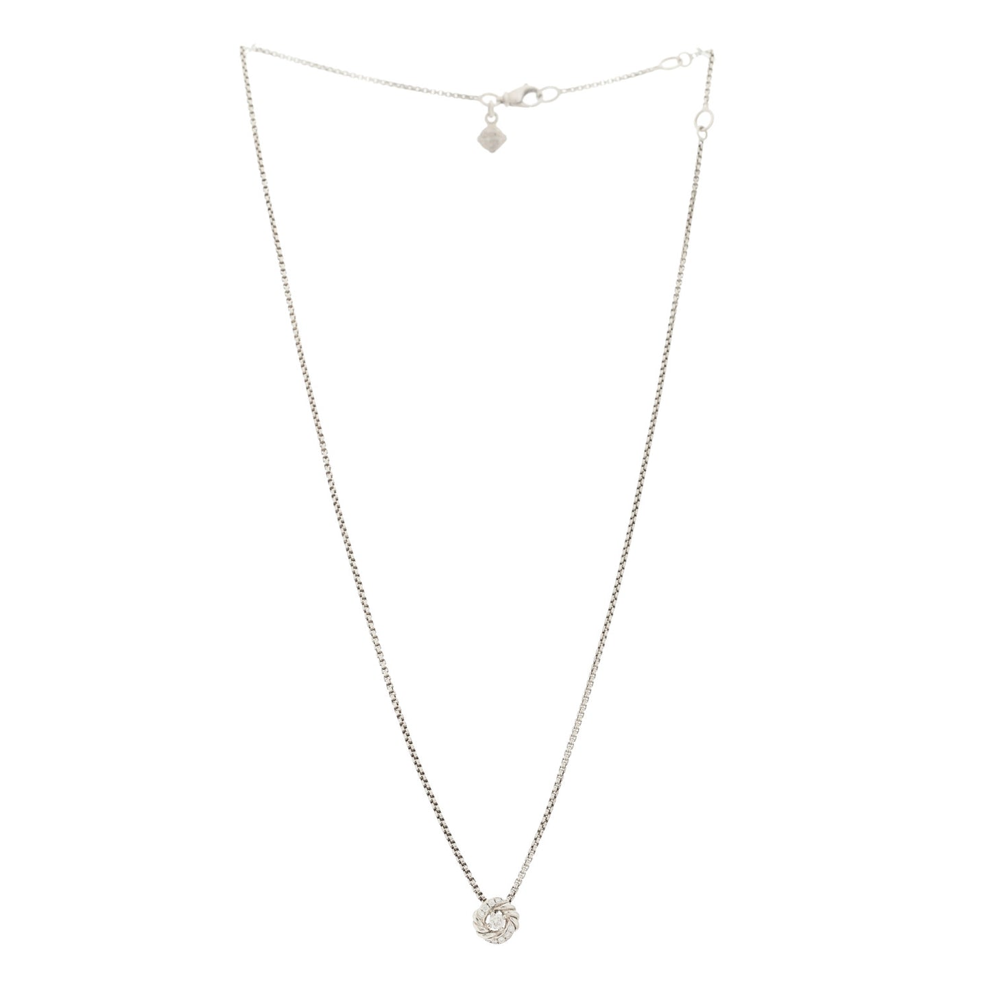 Sterling Silver Diamond 8mm Petite Infinity Pendant Necklace
