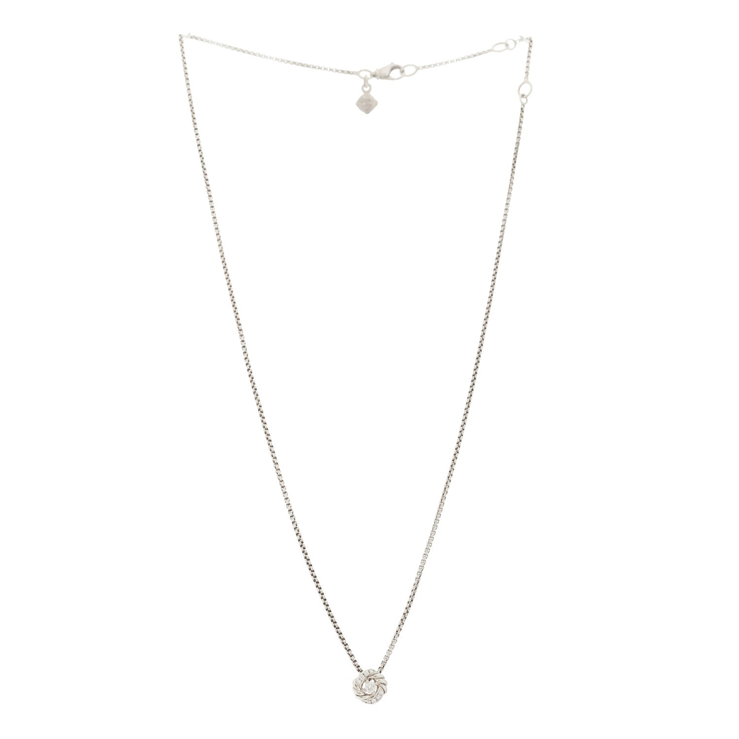 David Yurman Sterling Silver Diamond 8mm Petite Infinity Pendant Necklace 3 of 7
