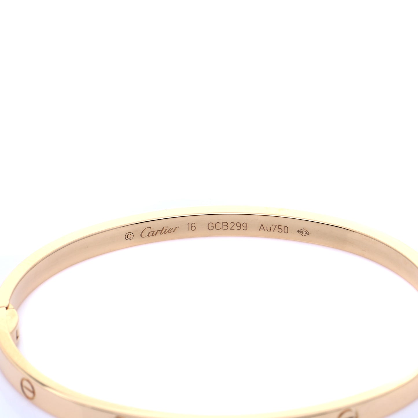 18K Yellow Gold Small LOVE Bracelet 16