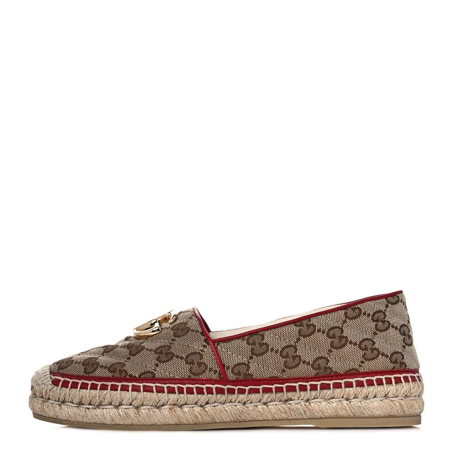 Gucci Monogram Matelasse Diagonal GG Marmont Espadrilles 36 Beige New Cherry Red 1 of 9