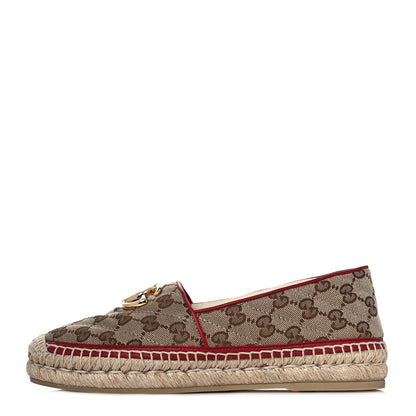 Gucci Monogram Matelasse Diagonal GG Marmont Espadrilles 36 Beige New Cherry Red 1 of 9