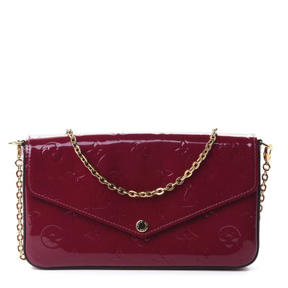 Louis Vuitton Vernis Felicie Chain Wallet Magenta 1 of 11