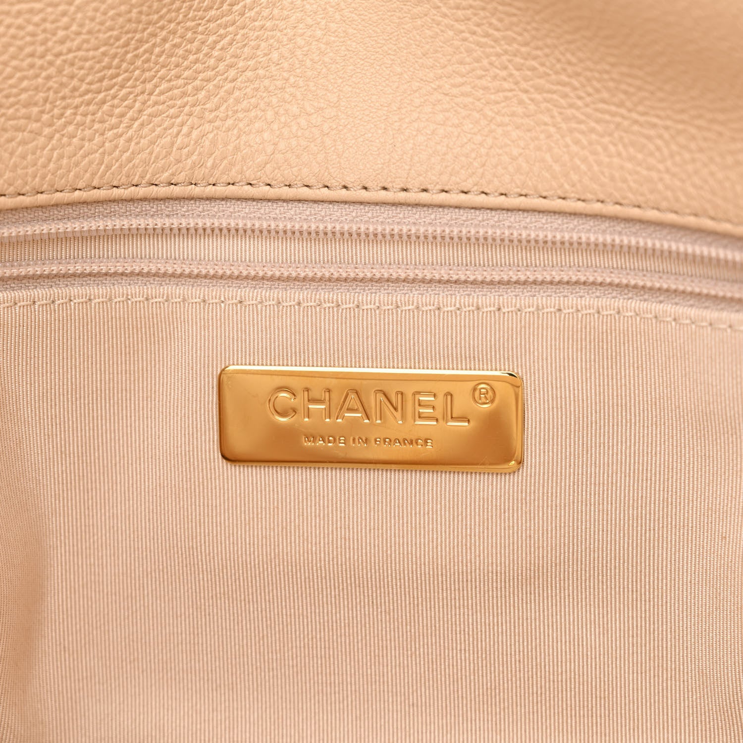 Chanel Calfskin Crochet Large Chanel 19 Flap Beige 7 of 13
