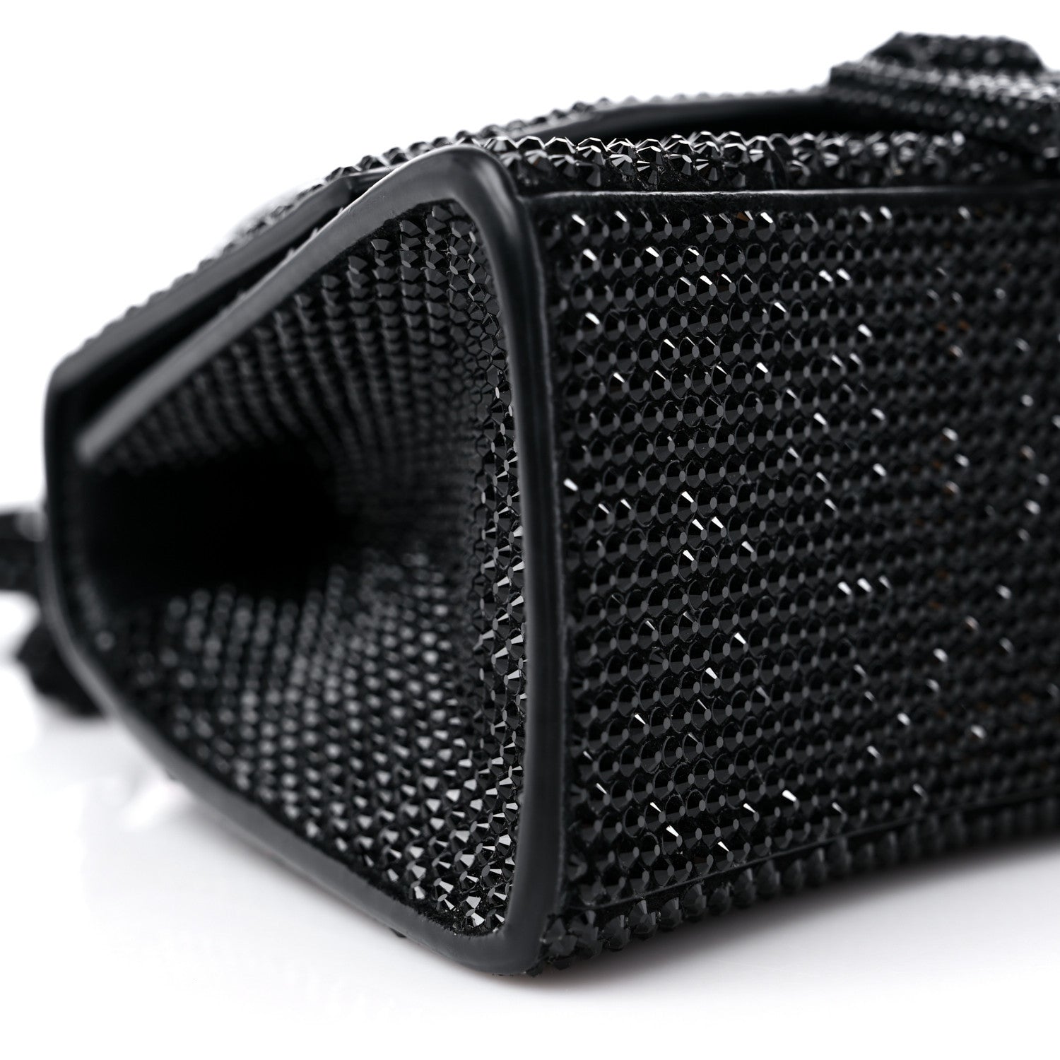 Balenciaga Strass Suede Hourglass Top Handle Bag XS Black Jet 9 of 12