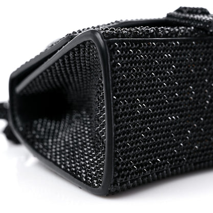 Balenciaga Strass Suede Hourglass Top Handle Bag XS Black Jet 9 of 12