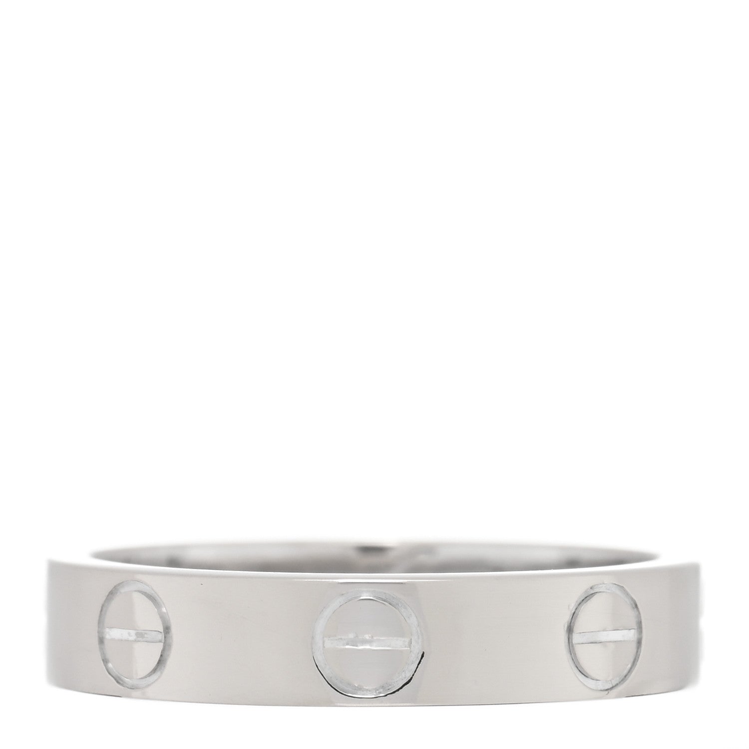 Cartier 18K White Gold 3.5mm LOVE Wedding Band Ring 48 4.5 1 of 4