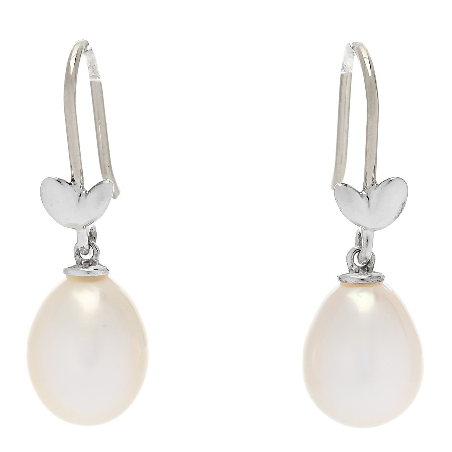 Sterling Silver Freshwater Cultured Pearl Paloma Picasso Olive Leaf Drop Earrings