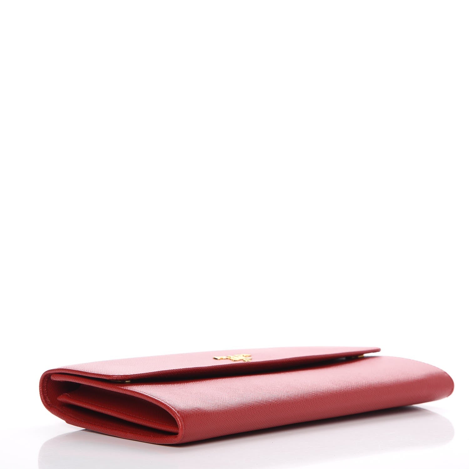 Prada Saffiano Metal Continental Wallet Flap Fuoco 4 of 8