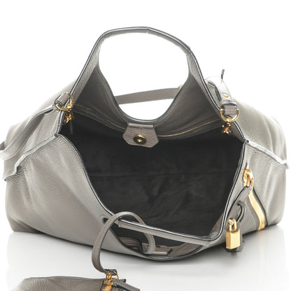 Tom Ford Grained Calfskin Alix Padlock Zip Tote Graphite 5 of 7