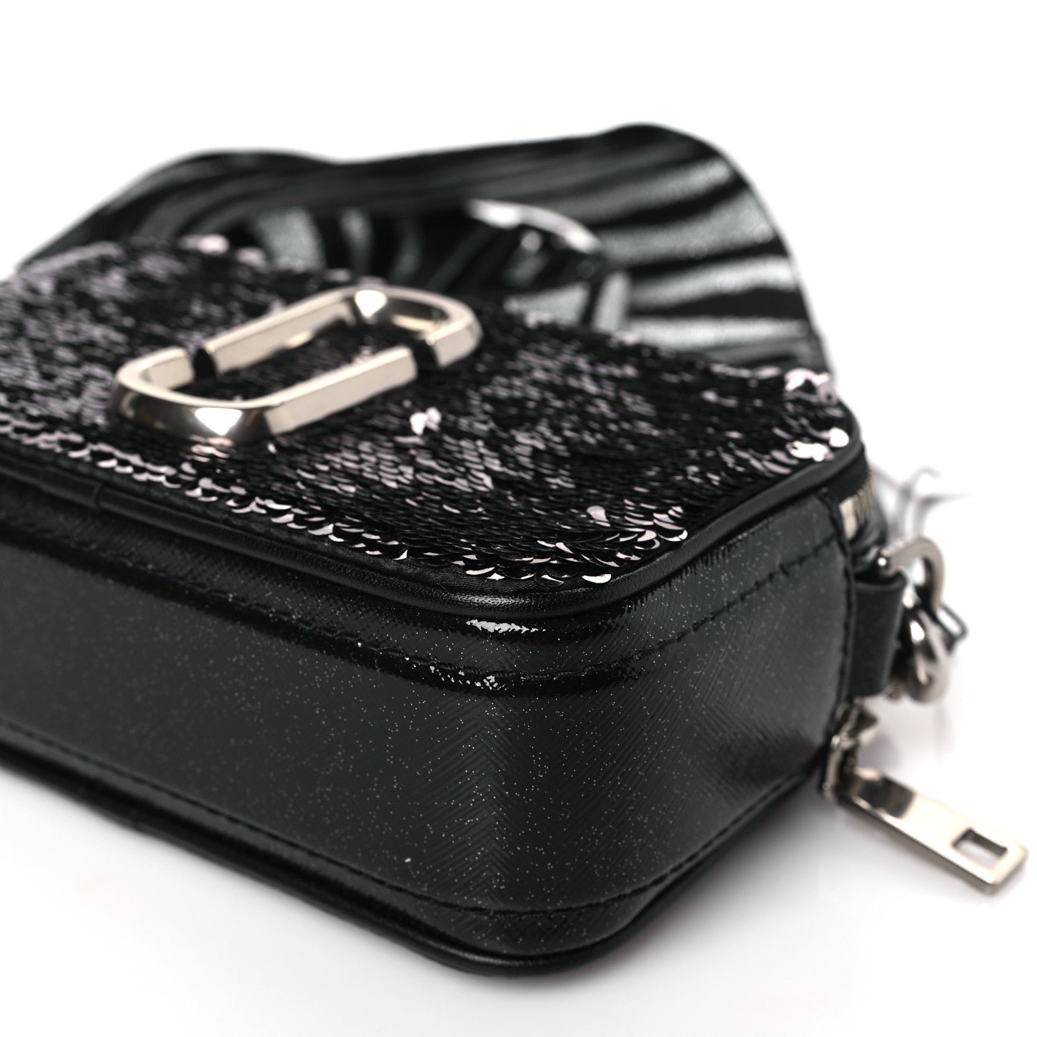 Marc Jacobs Calfskin Sequin Snapshot Camera Bag Black 10 of 10