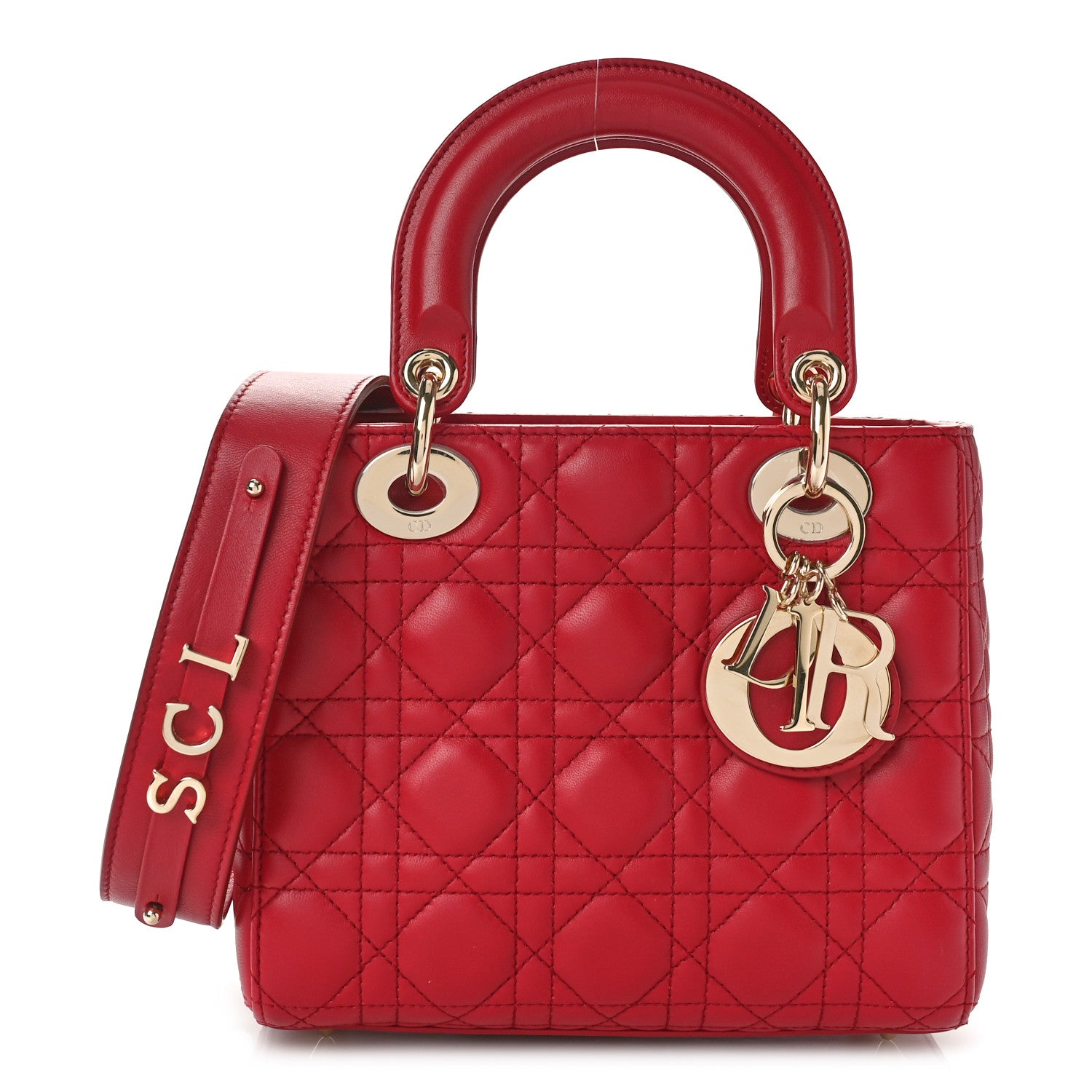 Christian Dior Lambskin Cannage Small My ABCDior Lady Dior Red 1 of 8