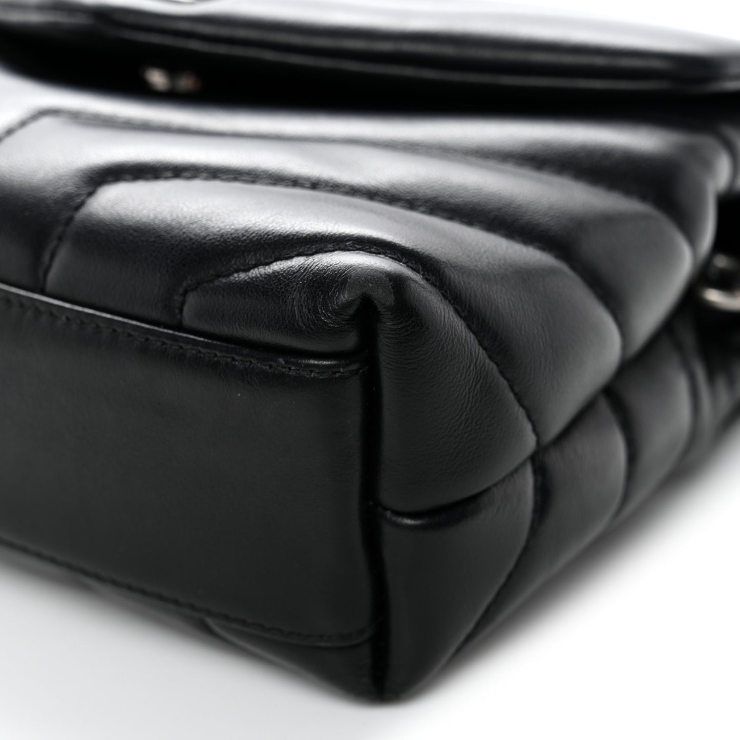 Calfskin Y Quilted Monogram Toy Loulou Crossbody Bag Black