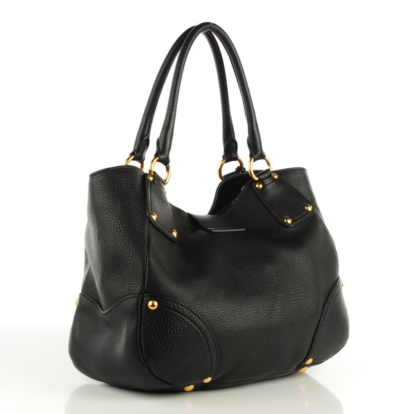 Vitello Daino Pushlock Tote Black