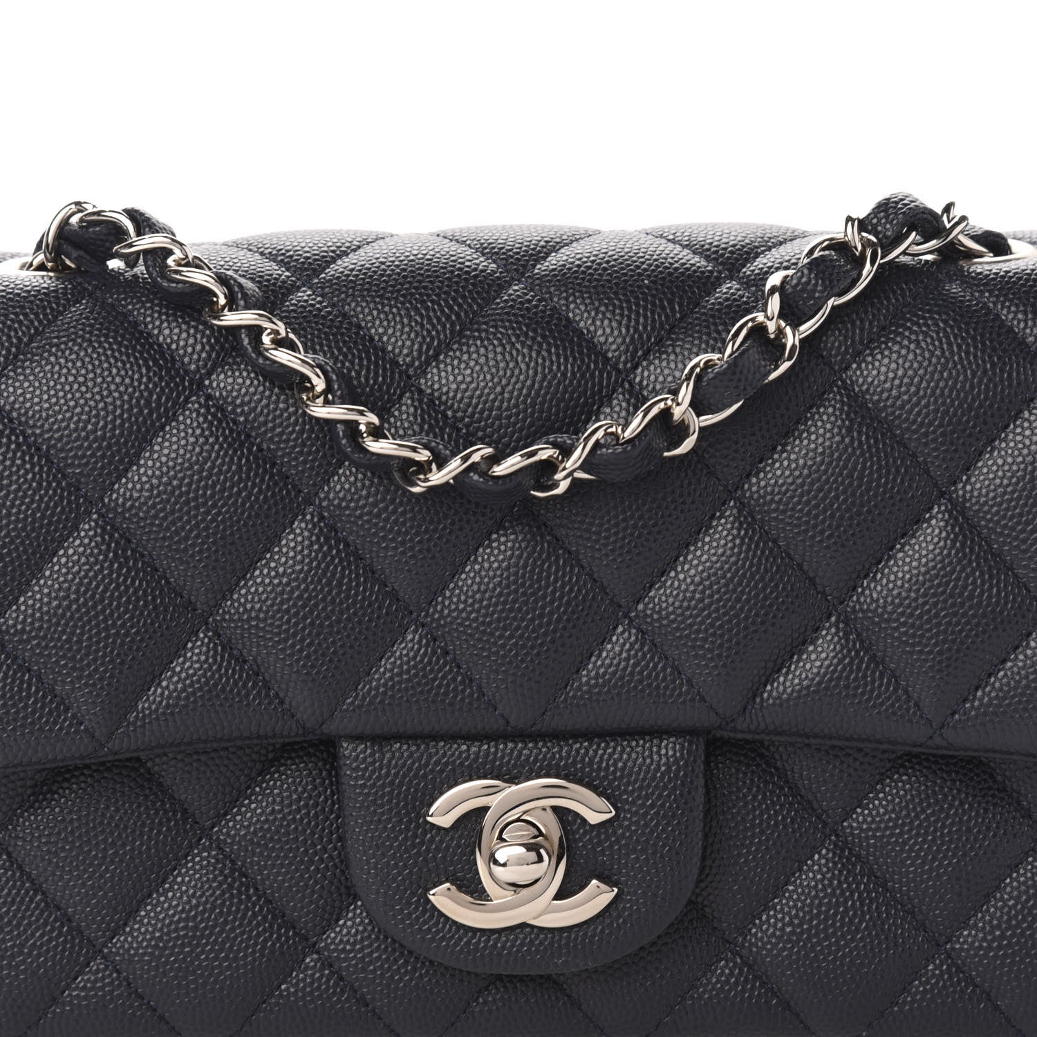 Chanel Caviar Quilted Mini Rectangular Flap Navy 10 of 11
