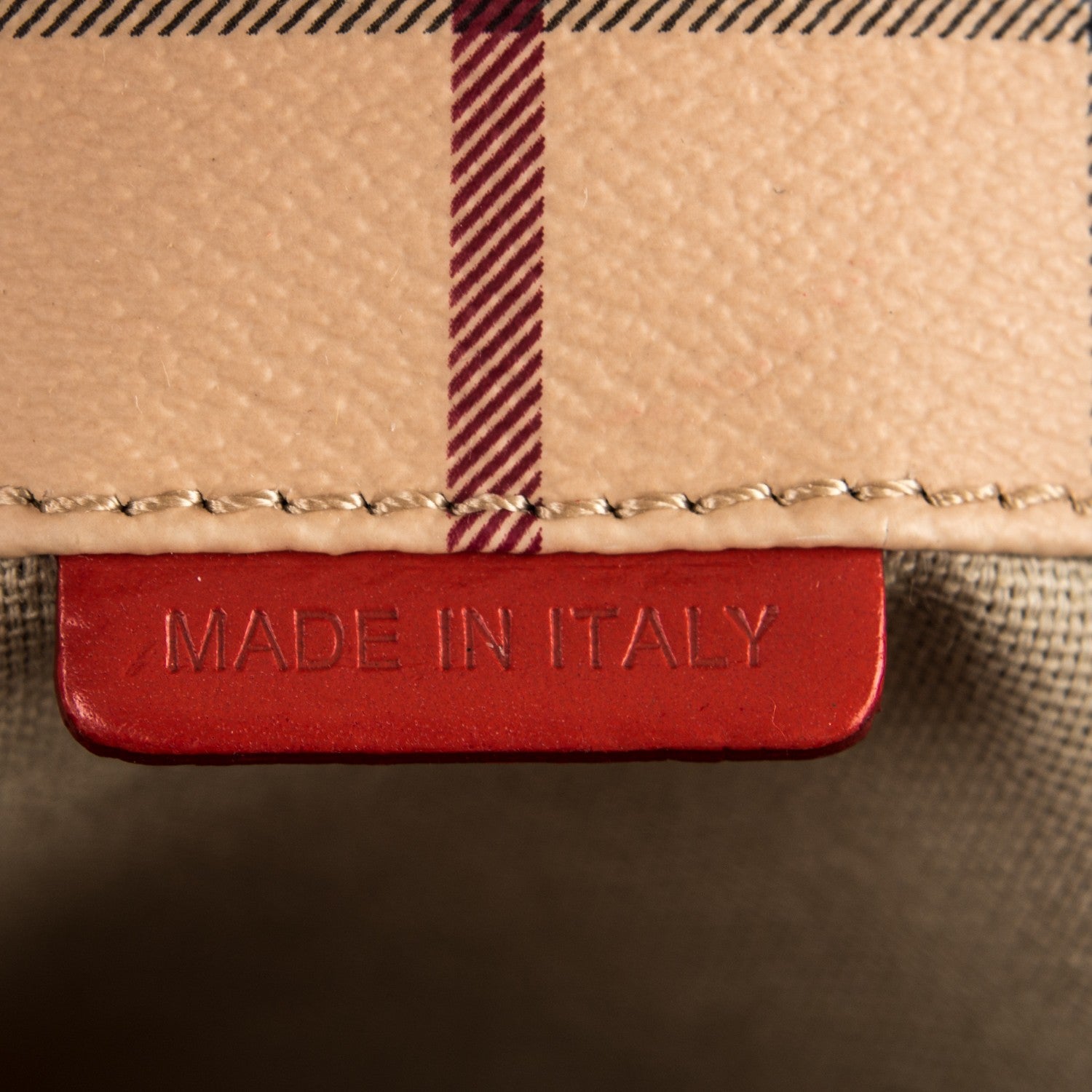 Burberry Haymarket Check Small Canterbury Tote Coral Red 8 of 8