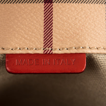 Burberry Haymarket Check Small Canterbury Tote Coral Red 8 of 8