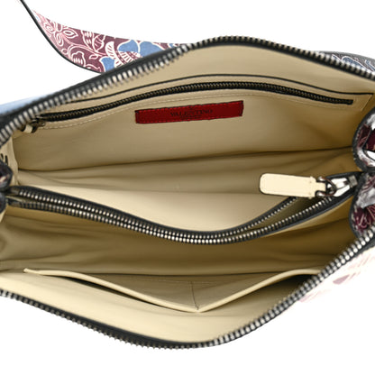 Valentino Garavani Calfskin Floral Print Mime Hobo Burgundy 5 of 9